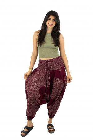 Salvari din material fluid cu croi lejer - Teal [1]