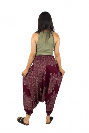 Salvari din material fluid cu croi lejer - Teal [3]