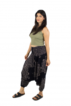 Salvari din material fluid cu croi lejer - Teal [7]