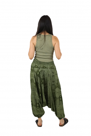 Salvari din material fluid si print abstract all over Mandala - Verde [3]