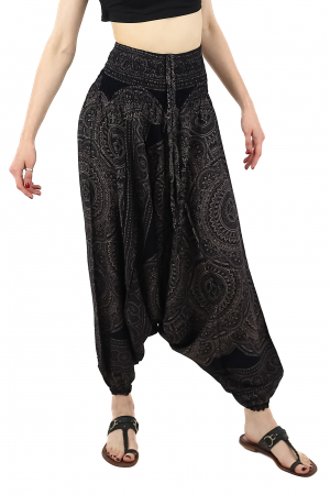 Salvari din material fluid si print all over Mandala - Teal [0]