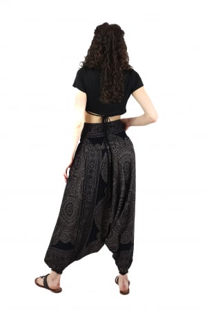 Salvari din material fluid si print all over Mandala - Teal [3]