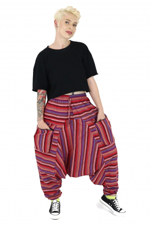 Șalvari în dungi cu 2 buzunare cu fermoar - Multicolor [1]