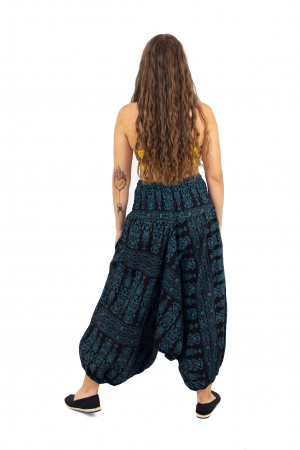 Salvari lejeri cu banda lata si print - Negru [3]