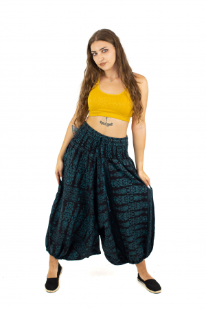 Salvari lejeri cu banda lata si print - Negru [1]