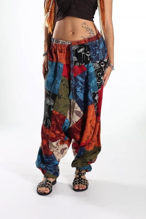 Șalvari - Șalvari patch din bumbac cu imprimeu ciuperci - Model Surpriză