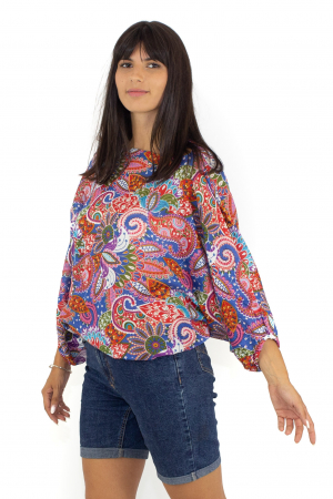 Salvari subtiri cu print hippie floral - Roz [1]