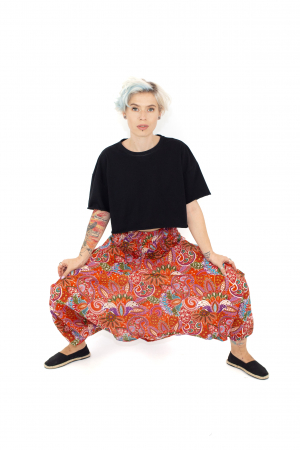 Salvari subtiri cu print hippie floral - Roz [8]