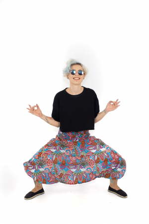 Salvari subtiri cu print hippie floral - Roz [8]