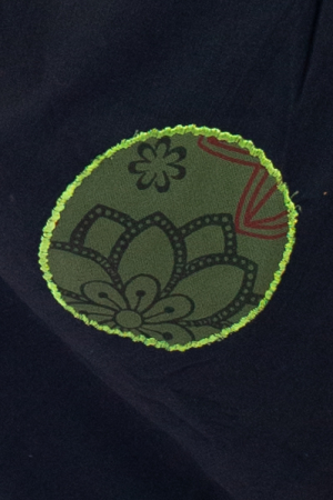 Salvari negri cu print si broderie [4]