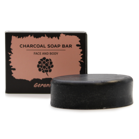 Produse pentru Baie - Săpun cu Cărbune Activ 85g – Geranium (Mușcată)