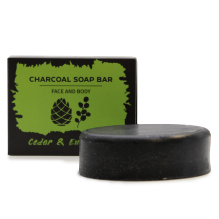 Produse pentru Baie - Săpun cu Cărbune Activ 85g – Cedar & Eucalyptus (Lemn de Cedru și Eucalipt)