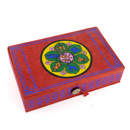 Nepal - Set Altar Portabil cu Accesorii pentru Fumigatie, Statuie Buddha si Steaguri de Rugaciune - Model 5