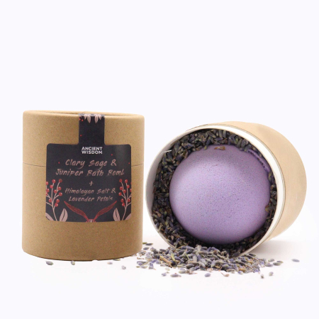 Produse pentru Baie - Set aromaterapie – Bombă de Baie Efervescentă, Sare de Himalaya și Flori de Lavand (Enchanting Heart Haven)