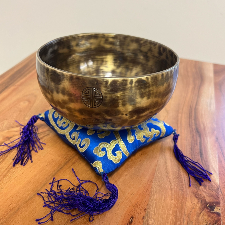 SET Singing Bowl - 14cm (bol, maleta, pernita) FULL MOON - handmade , 590gr. [0]