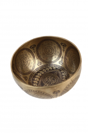 SET Singing Bowl (bol,malete+pernita) - handmade - 19cm - 900gr  - 203Hz- 1000 arms Lokeshwor [2]