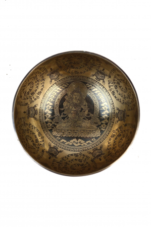 SET Singing Bowl (bol,malete+pernita) - handmade - 19cm - 962gr - 7 metale - 227Hz- Vajrasattva shakti [3]