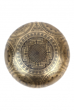 SET Singing Bowl (bol,malete+pernita) - handmade - 20cm - 883gr - 7 metale -203Hz - Shakyamuni Buddha [1]