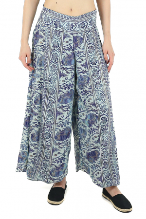 Set top si pantaloni cu print oriental si fir auriu - Model 1 [1]