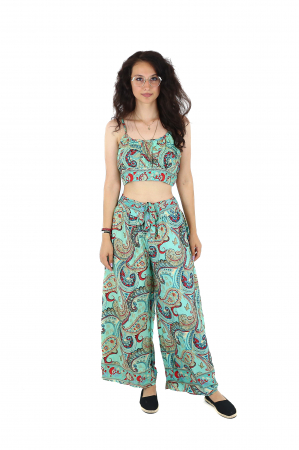 Compleuri - Set top tip bustiera si pantaloni cu croi drept - Model 1