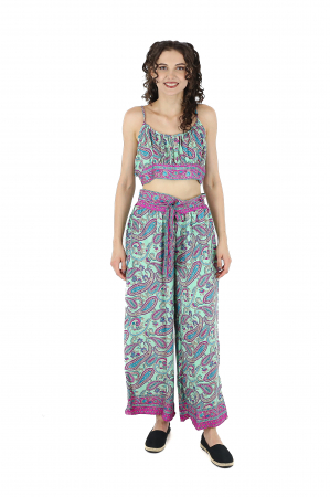 Compleuri - Set top tip bustiera si pantaloni cu croi drept - Model 3