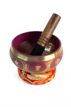 Singing Bowl cu simboluri tibetane - Marime Medie 13 cm  - Model 29 [0]