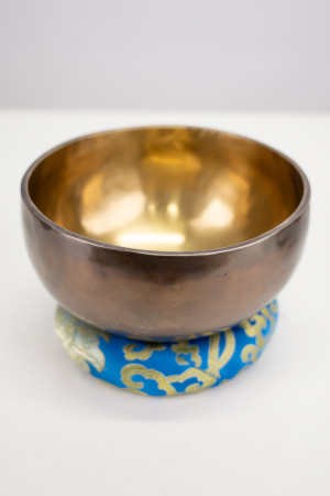 BOLURI TIBETANE - Singing Bowl Tibetan Autentic Forjat manual - Golden Chocolate, 17 cm,0,846 Kg