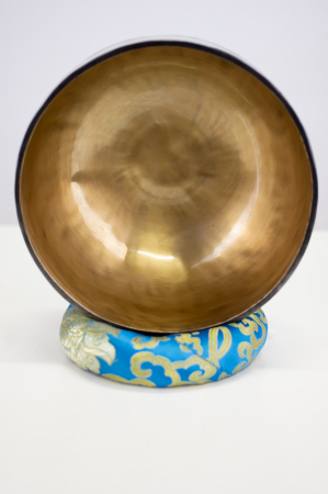 Singing Bowl Tibetan Autentic Forjat manual - Black Golden Border, 19,5 cm, 1,238 Kg [3]