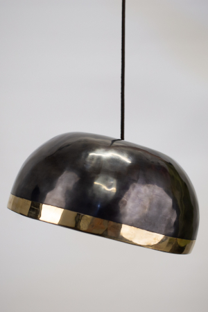 Singing Bowl Tibetan Autentic Forjat manual - Suspended Black Golden Borderr, 21 cm, 1,283 Kg [2]