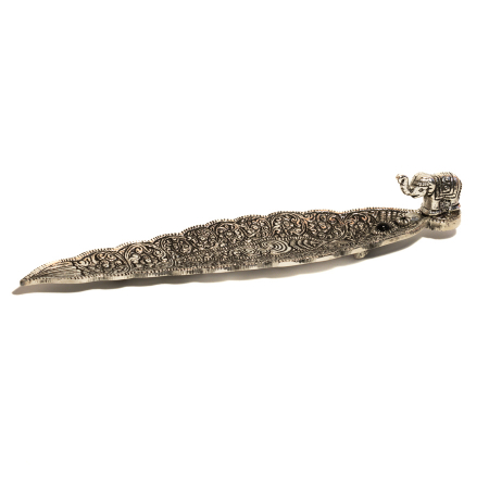 Accesorii - Suport lung din Aluminiu cu piatra neagra pentru Betisoare parfumate - Elefant (20 cm)