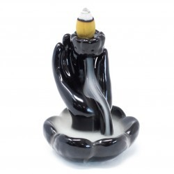 Accesorii - Suport pentru Conuri Parfumate "Fum Curgător" - Mână și Floare de Lotus