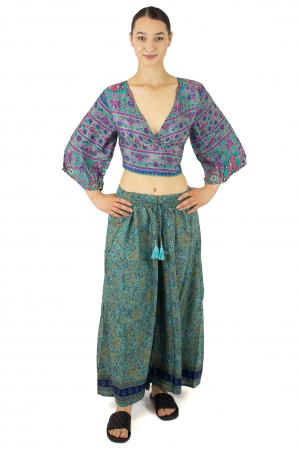 Top din material fluid cu imprimeu floral - Model 1 [4]