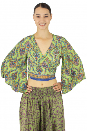 Top din material fluid cu imprimeu floral - Model 10 [0]