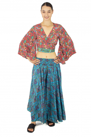 Top din material fluid cu imprimeu floral - Model 12 [1]