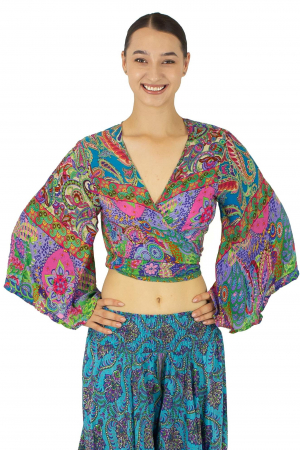 Top din material fluid cu imprimeu floral - Model 13 [0]