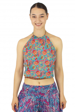 Top din material fluid cu imprimeu floral - Model 14 [0]