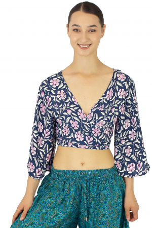 FEMEI - Top din material fluid cu imprimeu floral - Model 3