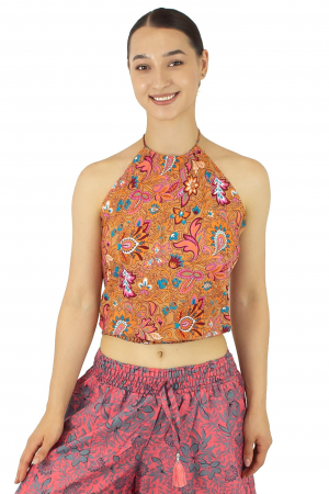 FEMEI - Top din material fluid cu imprimeu floral - Model 7