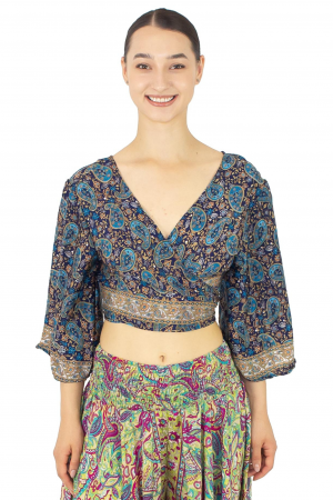 Top din material fluid cu imprimeu floral - Model 9 [0]