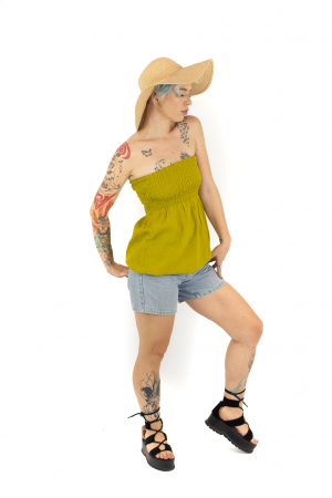 Top intr-o culoare cu banda elastica - Rosu [3]