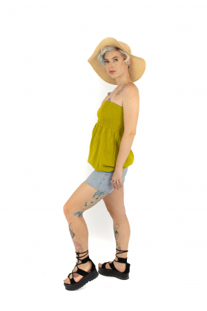 Top intr-o culoare cu banda elastica - Rosu [5]