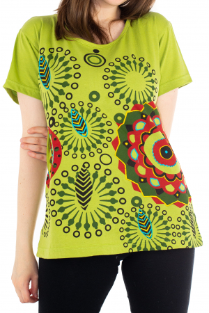 Tricou cu motive abstracte - Lime Green [0]