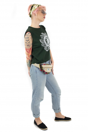 Tricou fara maneci cu print astral - Galben [2]