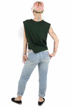 Tricou fara maneci cu print astral - Galben [4]