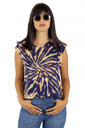 Tricou fara maneci Tie Dye 1 - Galben [0]