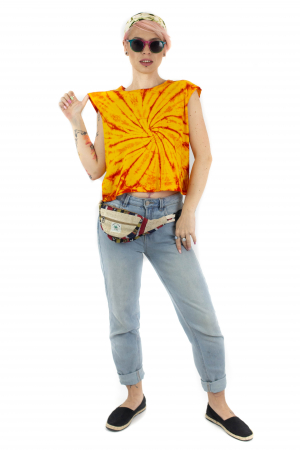 Tricou fara maneci Tie Dye 1 - Galben [1]