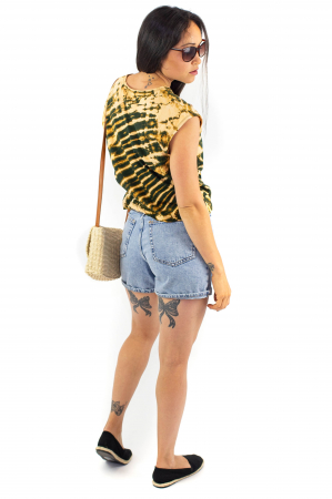 Tricou fara maneci Tie Dye 1 - Galben [4]