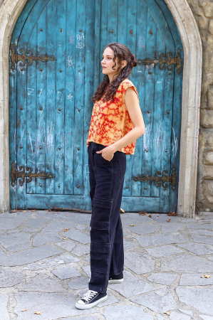 Tricou fara maneci Tie Dye 2 - Galben [2]