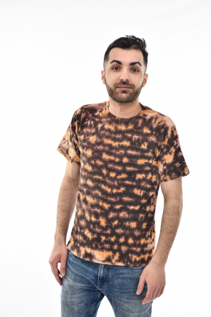 Tricouri - Tricou Tie Dye AllOver Splash - Maro Inchis