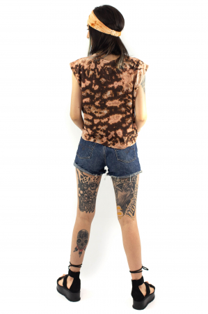 Tricou Tie Dye cu print astral - Maro [4]